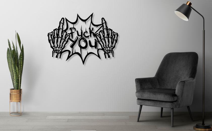 Middle Finger Text Wall Art: Fuck You SVG DXF PNG Files - Etsy