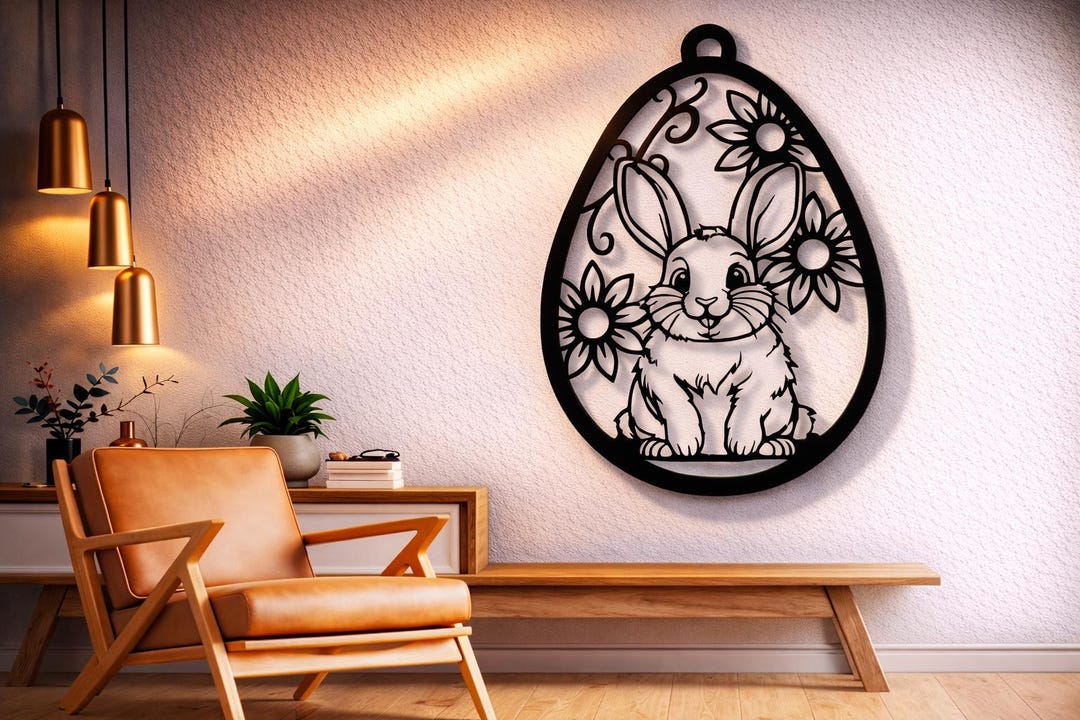 Easter Bunny SVG DXF PNG Files: Spring Rabbit Vector File - Etsy
