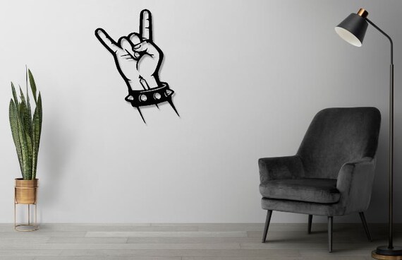 Rock Hand Dxf Svg Png Files Rock Hand Sign Metal Rock N Roll Cut