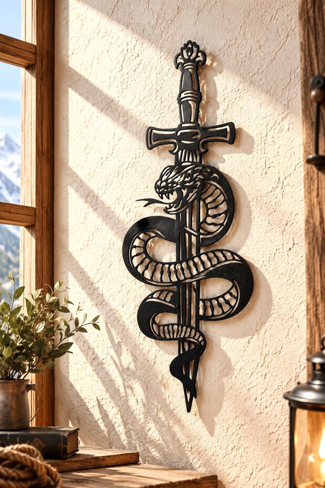 Snake Sword Metal Wall Art Files, CNC Laser Plasma Cut (svg, Dxf
