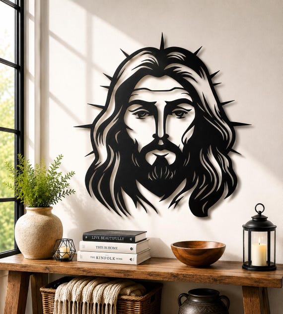 Jesus Face Metal Wall Art: Laser Cut Files (SVG, DXF, PNG) - Etsy