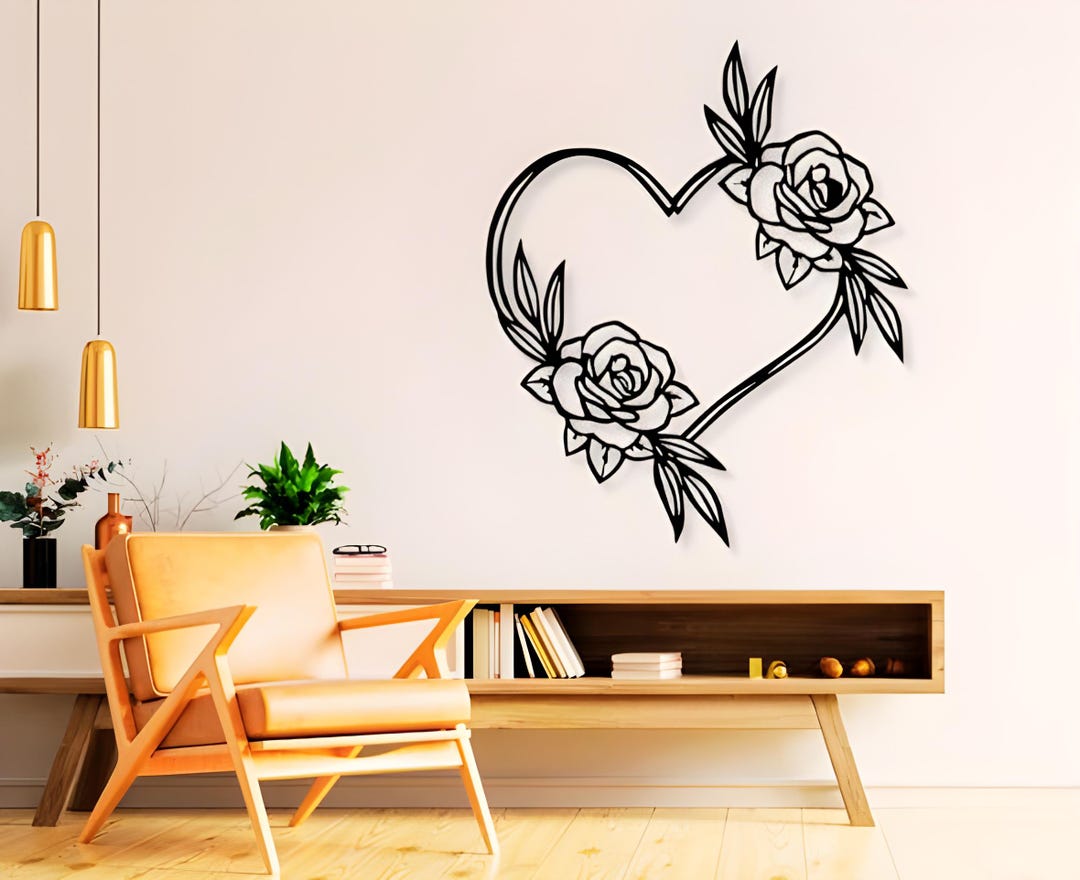 Laying Roses Svg Roses and Leaves SVG DXF PNG Files Heart Rose Vector Art Cut for Cnc ...