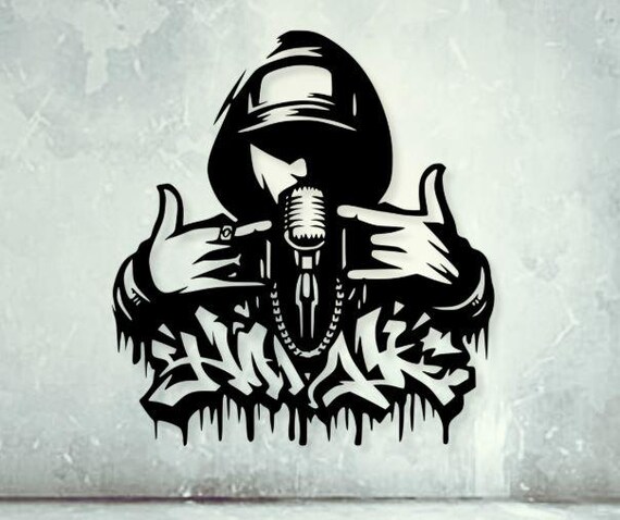 Rap Singer Wall Art, Hip Hop Vector Cut File (SVG, DXF, PNG) - Etsy