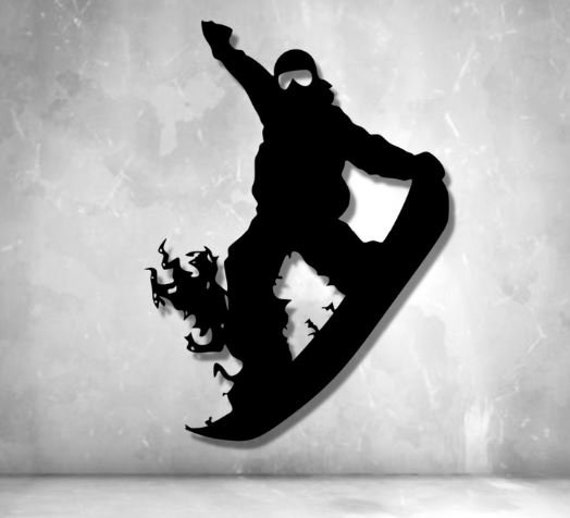 Snowboard Metal Wall Art Files, CNC Plasma Laser Cut (dxf, Svg