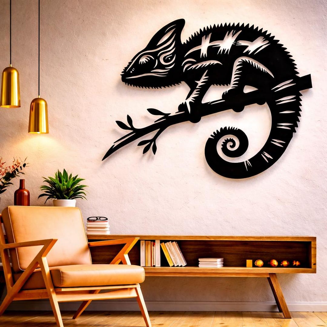 Chameleon Svg Dxf Png Files Vector Art Cut for Cnc Plasma Laser Cricut ...