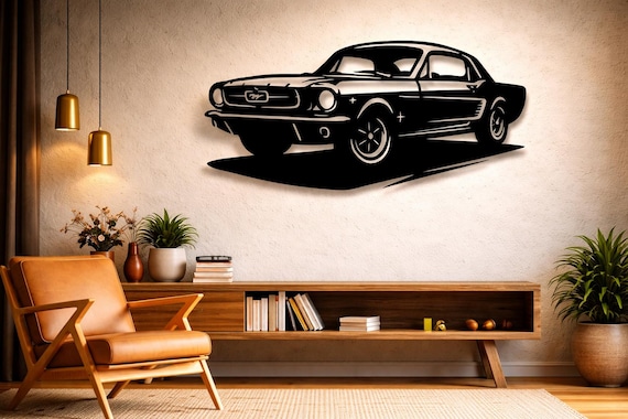 Ford Mustang Metal Wall Art Files, CNC Laser Cut (svg, Dxf, Png