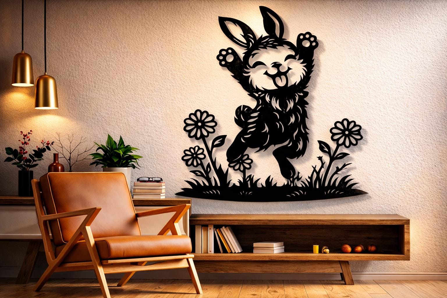 Happy Rabbit Svg Dxf Png Files for Cnc Laser Plasma Cricut - Etsy