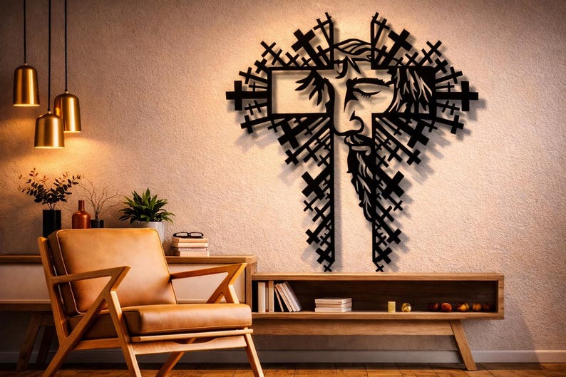 Jesus Cross Dxf Svg Png Files Metal Wall Art, CNC Plasma Laser Cut File ...