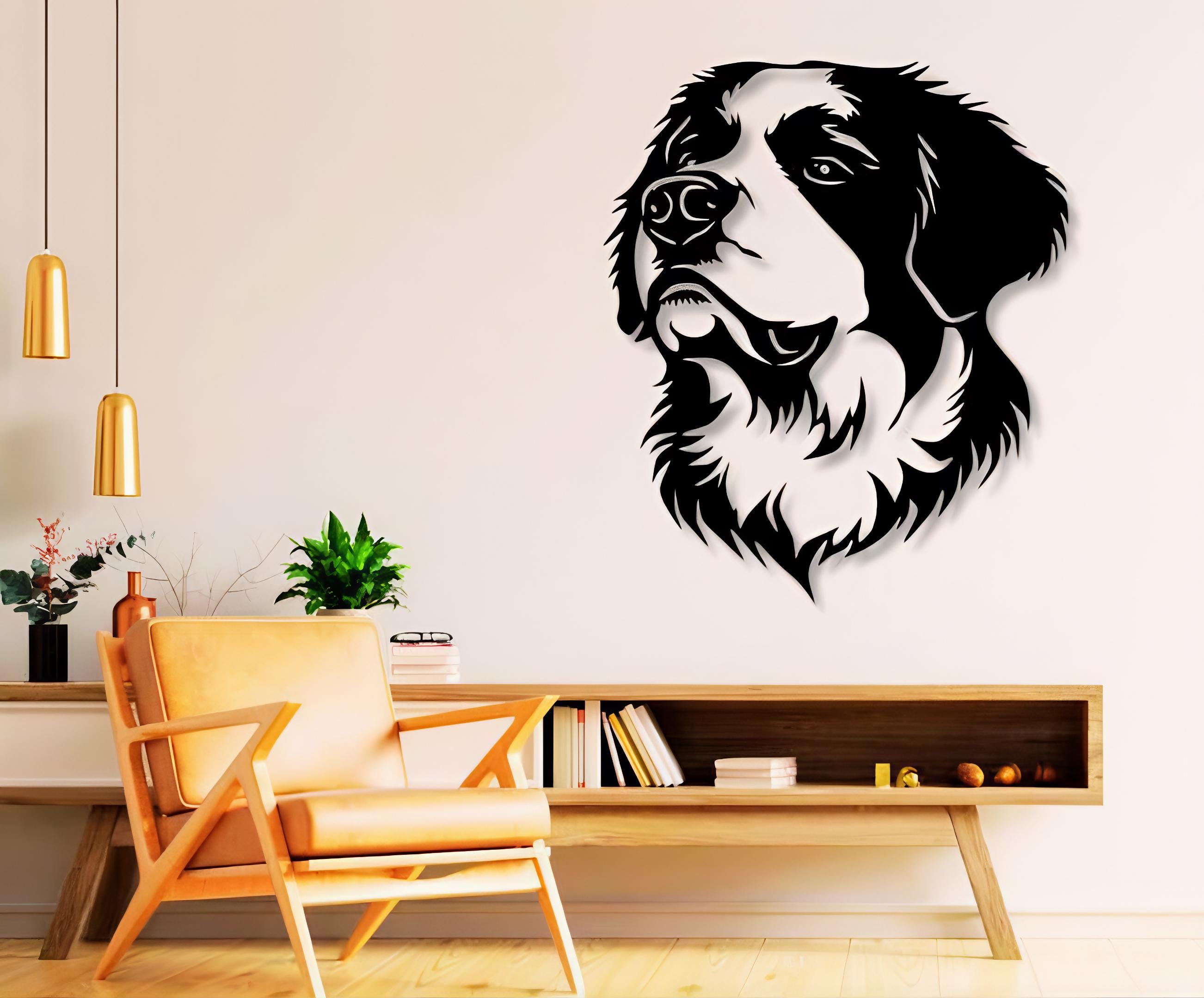 Saint Bernand Dxf Svg Png Files Dog Face Wall Art Cut For Cnc Plasma Laser Cricut Glowforge Xtool