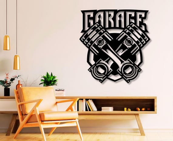 Garage Sign Dxf Svg Png Files Garage Laser Cut Piston Sign