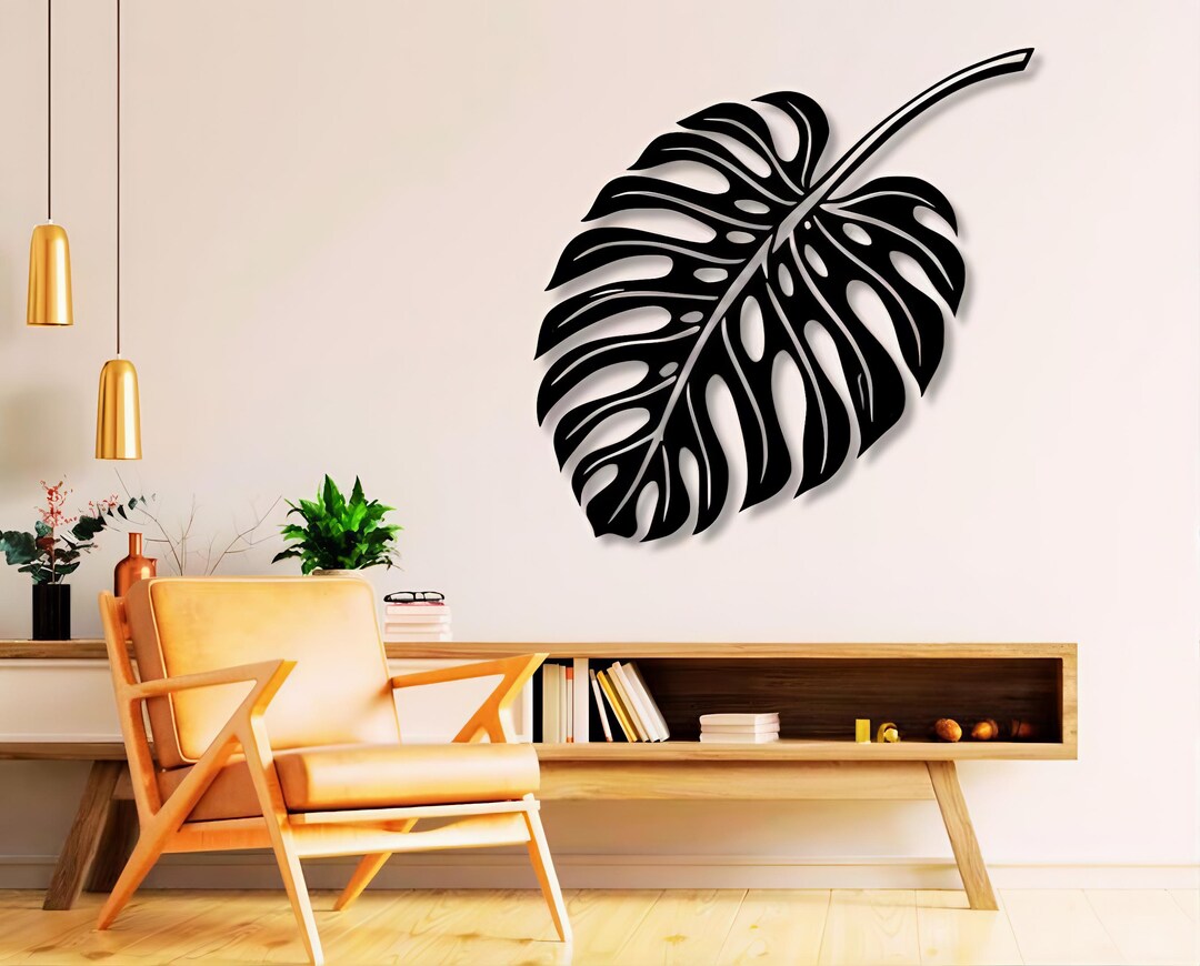 Monstera Leaf Dxf Svg Png Files Monstera Tree Wall Art Cut File for Cnc ...
