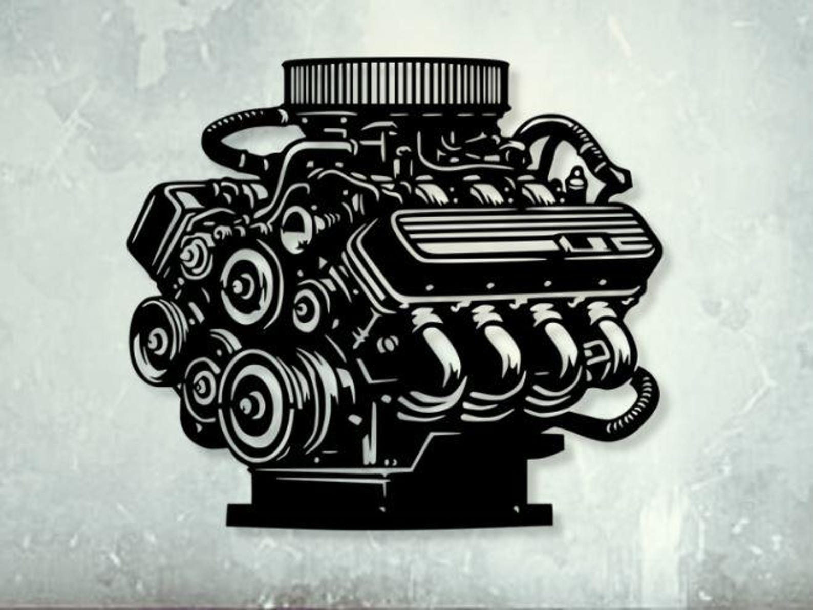 Car Engine Dxf Svg Png Files Motor Vector Cut File for Cnc Plasma Laser ...