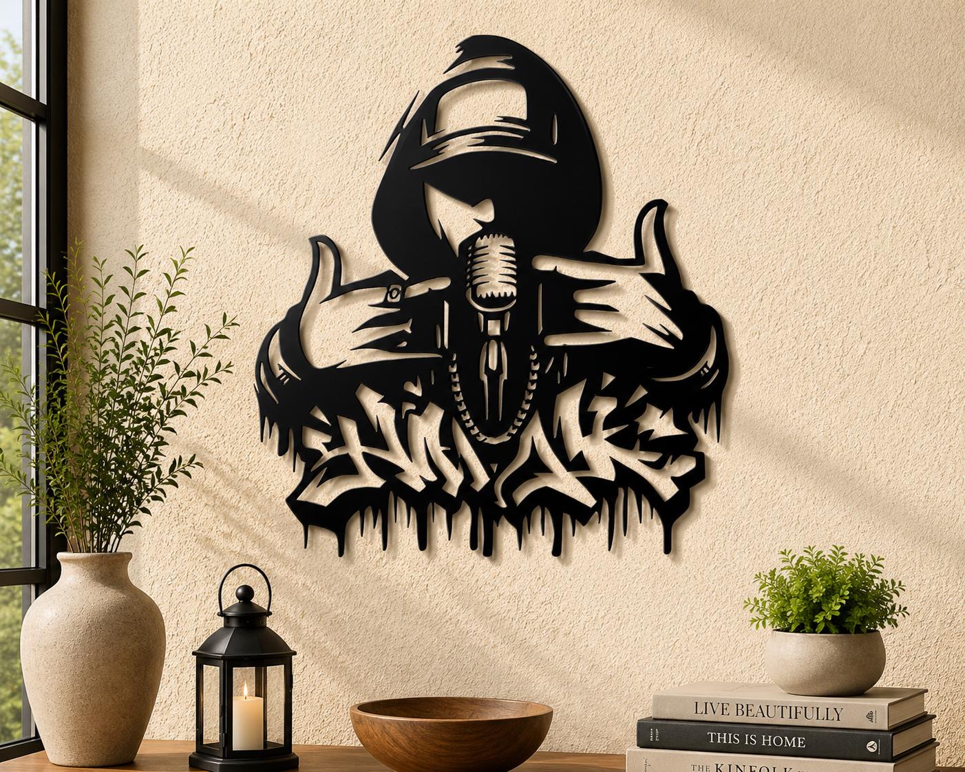 Rap Singer Wall Art, Hip Hop Vector Cut File (SVG, DXF, PNG) - Etsy