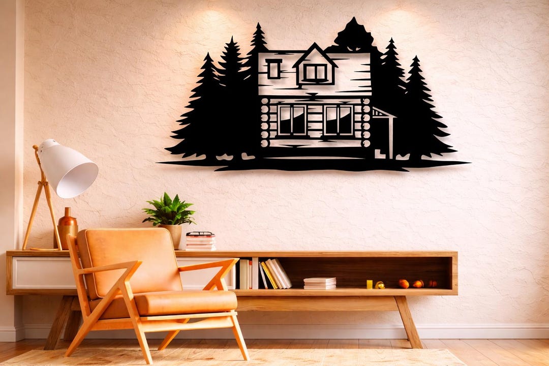 Wood House Svg Dxf Png Files , Cottage , Wooden , Forest , Trees ...
