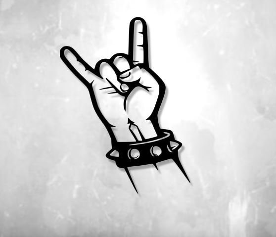 Rock Hand Dxf Svg Png Files Rock Hand Sign Metal Rock N Roll Cut