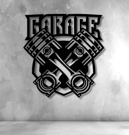 Garage Sign Dxf Svg Png Files Garage Laser Cut Piston Sign