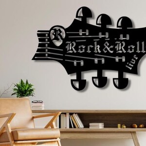 Rock n Roll Dxf svg Png Dateien Rockmusik Live Gitarre Wandkunst, Laser, cut, Für Cnc, Laser, Laser, Glowforge