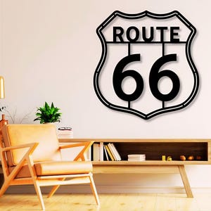 Route 66 Dxf , Svg , Png , Files , Route , 66 , Way , Famous , Road , Wall , Art , Cut , file , For , Cnc , Plasma , Laser , Glowforge