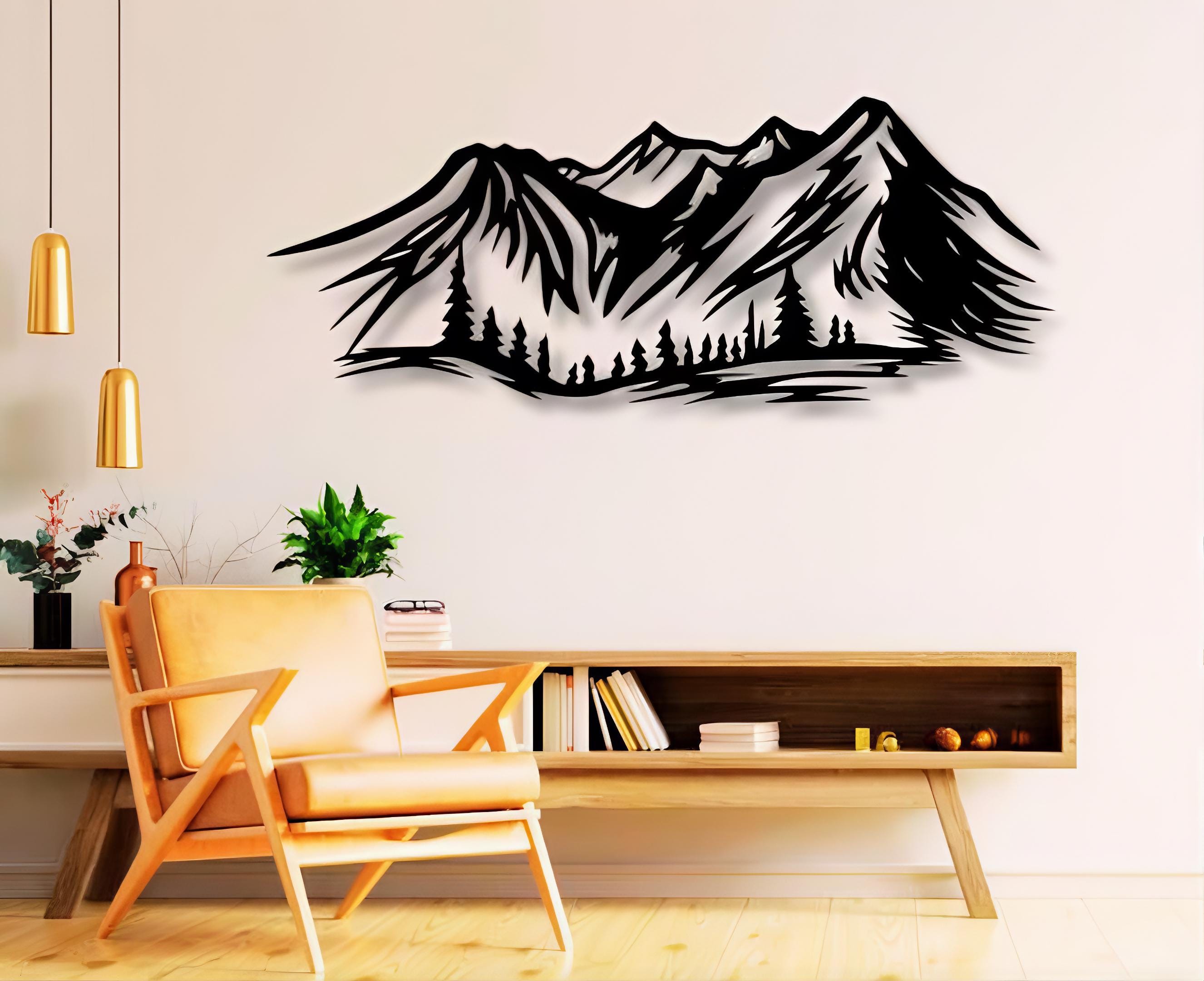 Mountains Scene Dxf , Svg , Png , Files , Mountain , Mountains , Trees ...