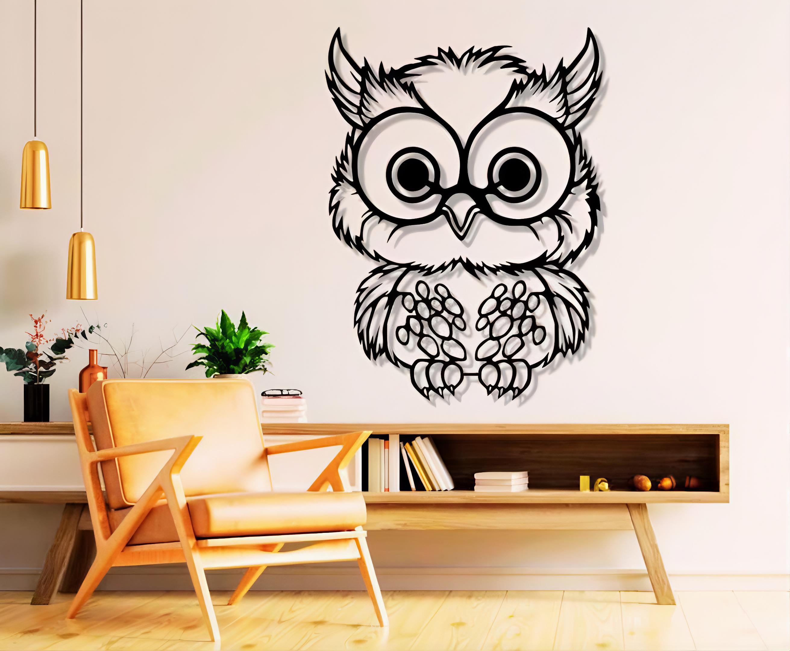 Owl Dxf Svg Png Files Bird Wall Art Plasma Cut File For Cnc Plasma Laser Glowforge Cricut