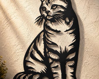 Art mural chat fichiers Dxf Png Svg, fichier de coupe vectorielle