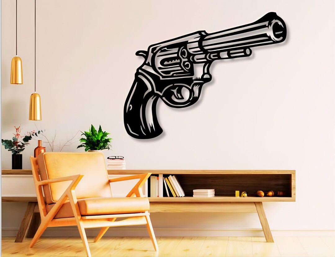 Revolver Dxf , Svg , Png , Files , Revolver , Gun , Wall , Art , Cut ...