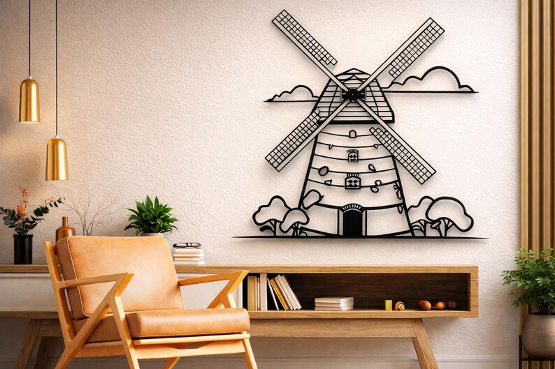 Cnc Router Windmill Sign Windmill Dxf Svg Png Files Windmill Wall Art Cut File for Cnc Plasma ...