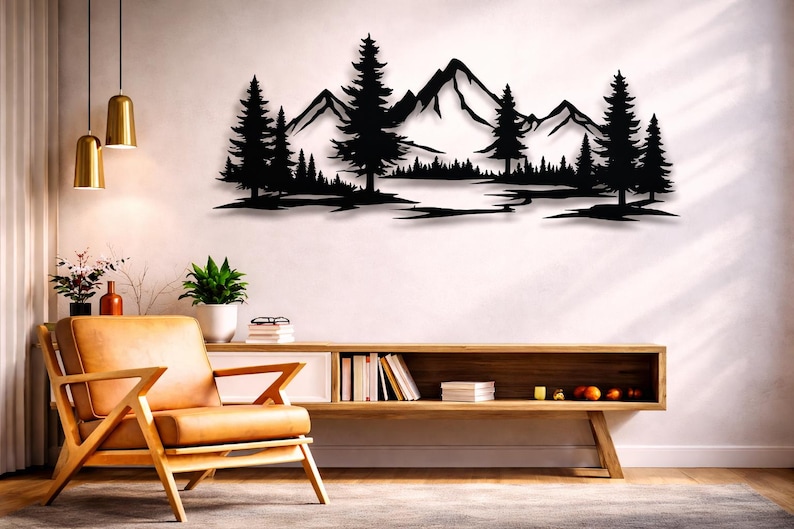 Mountain Scene Dxf Svg Png Files Wall Art, CNC Laser Cut Files - Etsy