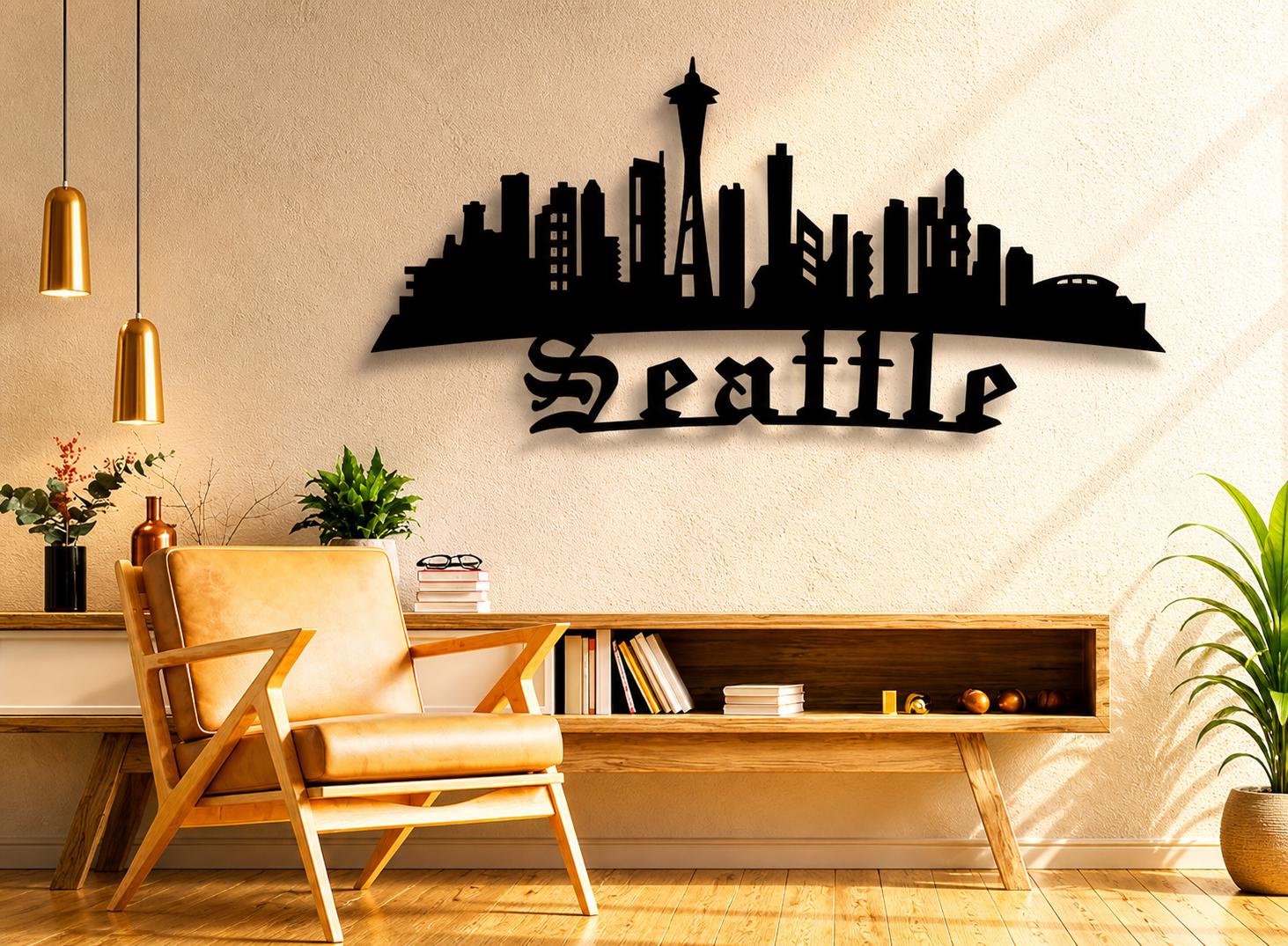 Seattle Skyline Svg Dxf Png Files Wall Art, CNC Laser Cut Files (svg ...