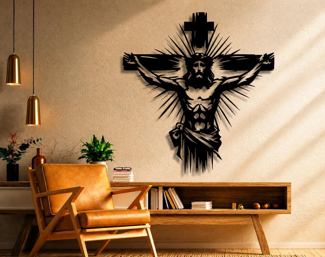 Jesus Cross Wall Art Files, CNC Plasma Laser Cut (svg, Dxf, Png