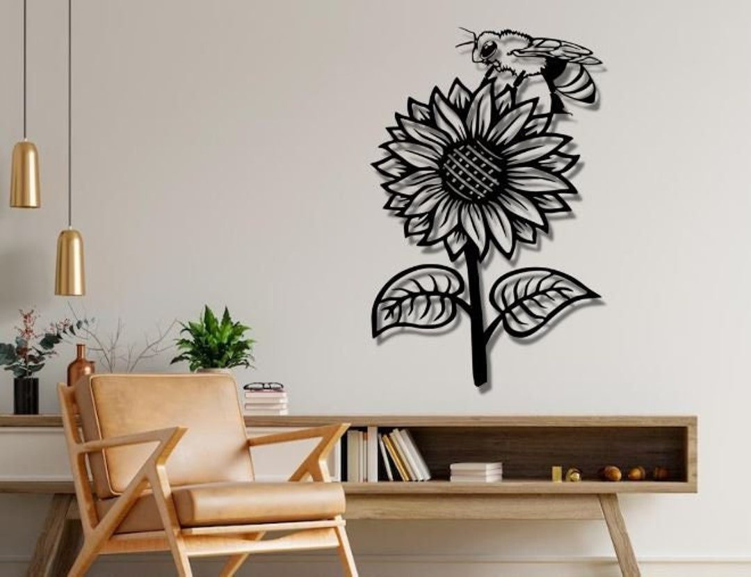 Sunflower Dxf , Svg , Png , Files , Bee , Sunflower , Sunflowers , Cut