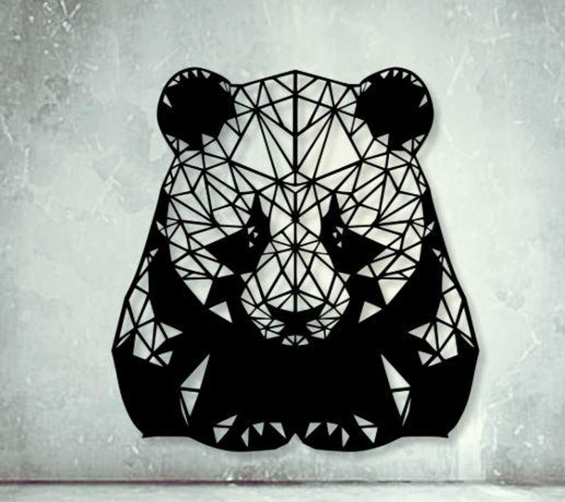 Geometric Panda Art: Vector Cut File (SVG, DXF, PNG) - Etsy