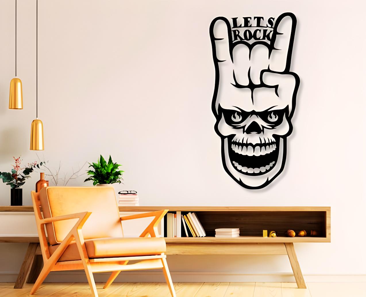 Rock Hand Sign Skull Cut File, CNC Plasma Laser (svg, Dxf, Png) - Etsy