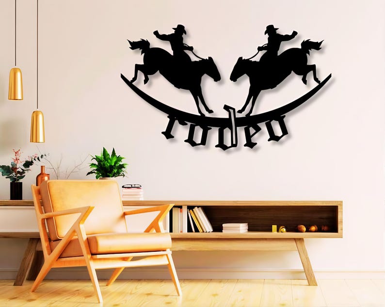 Rodeo Dxf Svg Png Files , Cowboy , Rodeo , Horse , Western , Wall Art ...