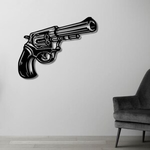 Revólver Dxf, Svg, Png, Archivos, Revólver, Pistola, Pared, Arte, Corte ...