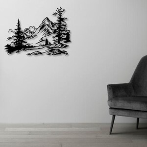 Mountain Scene Dxf Svg Png Files Nature Trees Mountains Cut File for ...