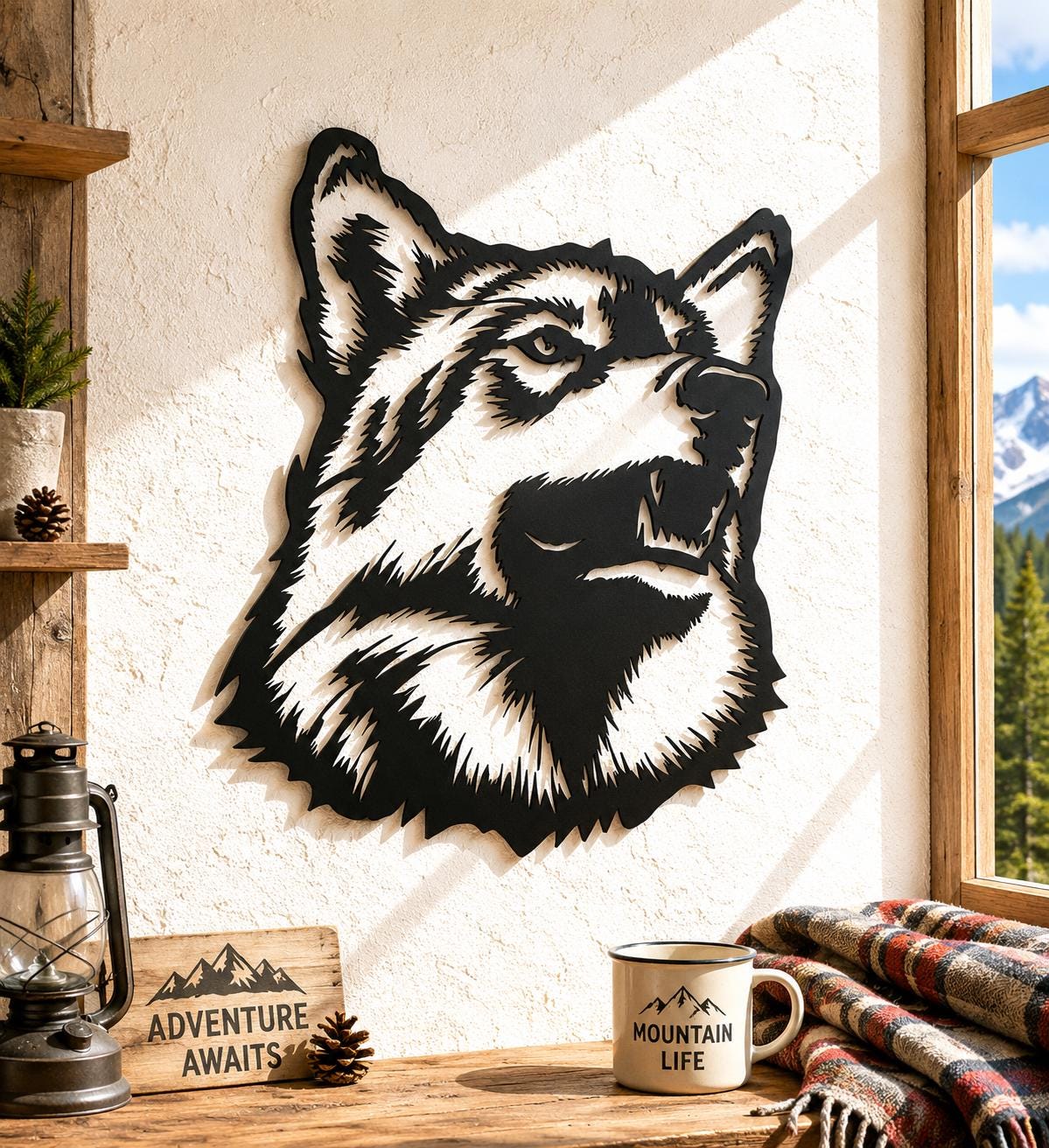 Wolf Head Dxf Svg Png Files Metal Wall Art Files, CNC Laser Cut