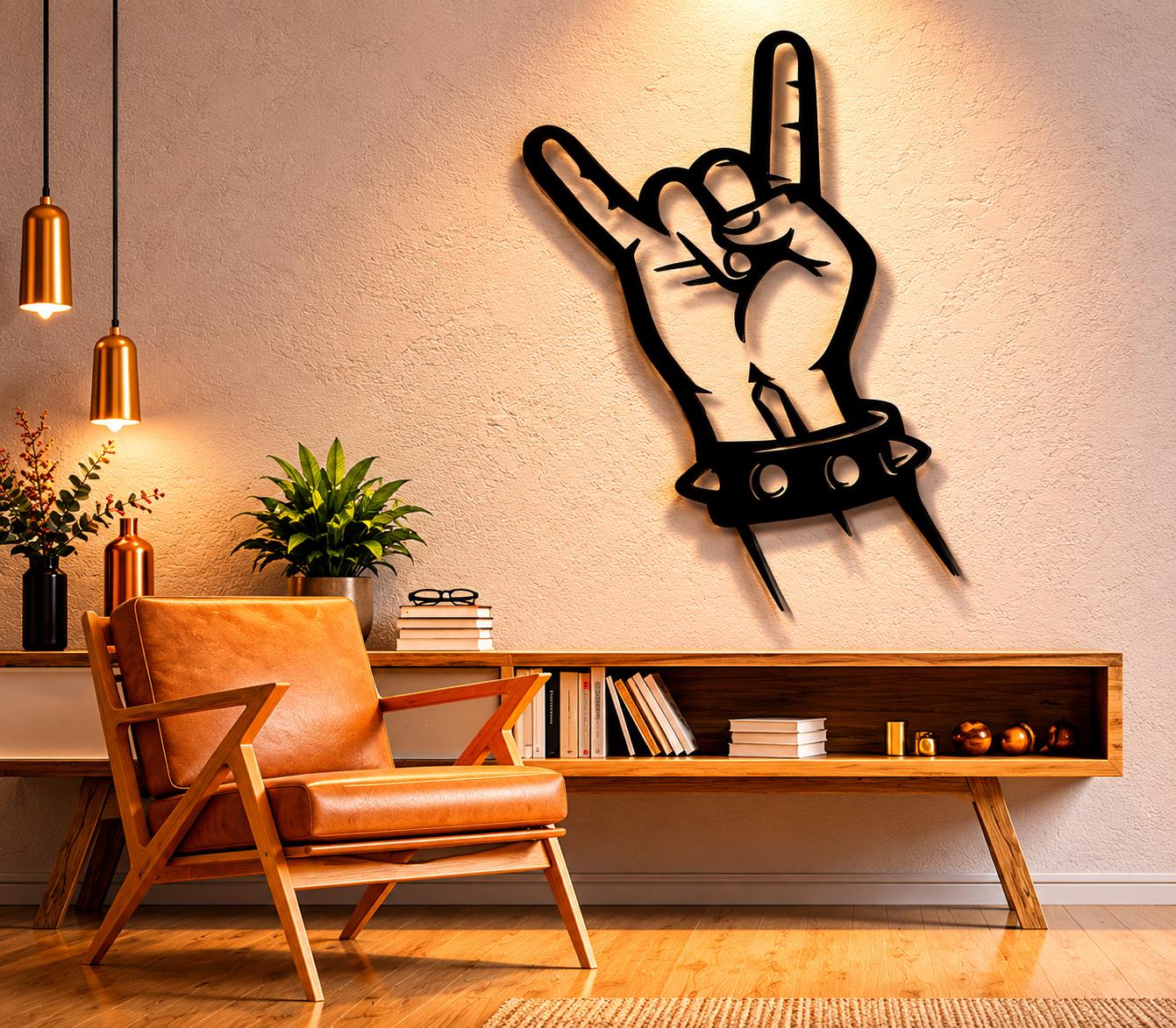 Rock Hand Dxf Svg Png Files Rock Hand Sign Metal Rock N Roll Cut