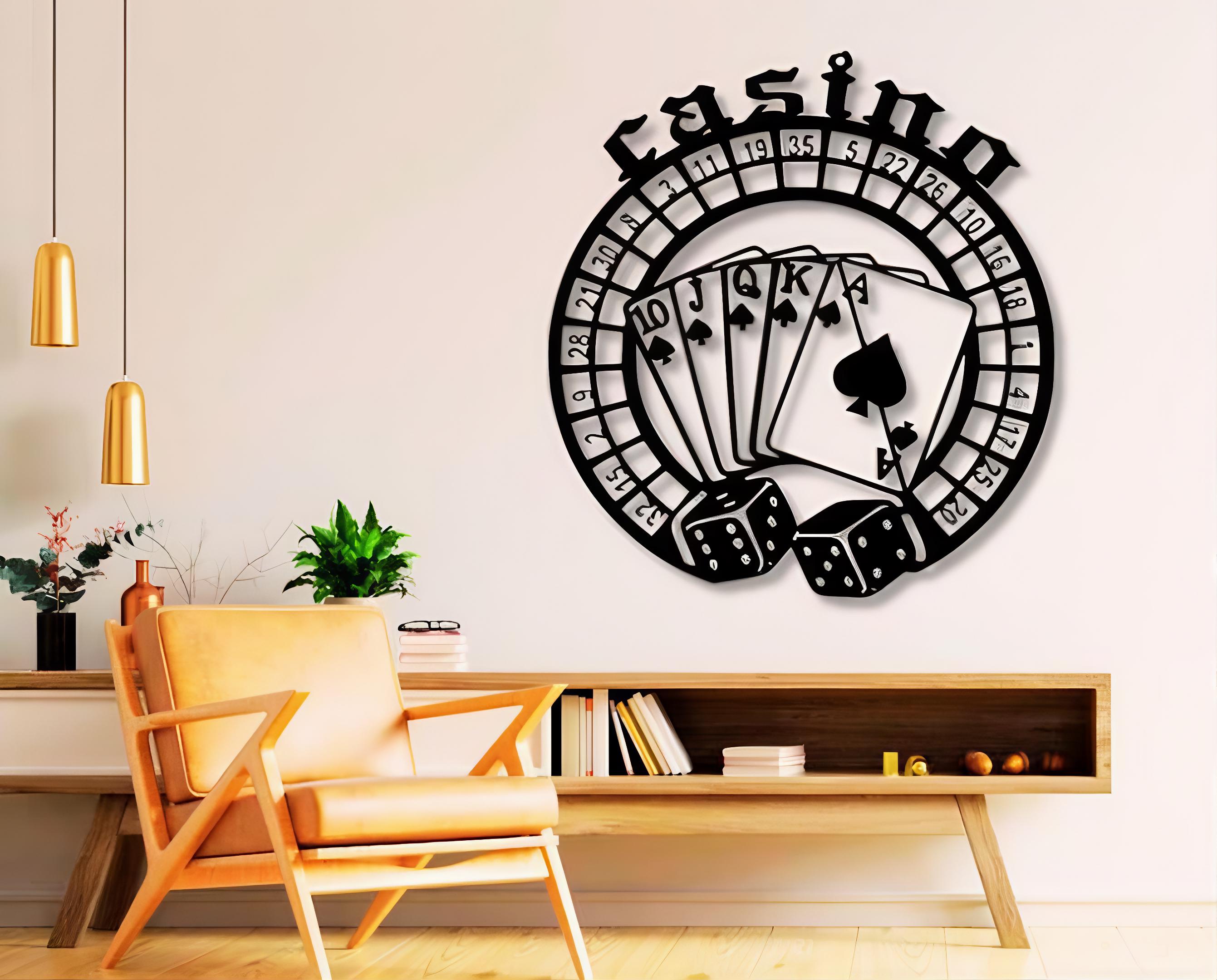Casino Dxf Svg Png Files , Gambler , Playing , Cards , Poker , Dice , Dices , Gambling , Wall Decor Cut File For Cnc Laser Plasma