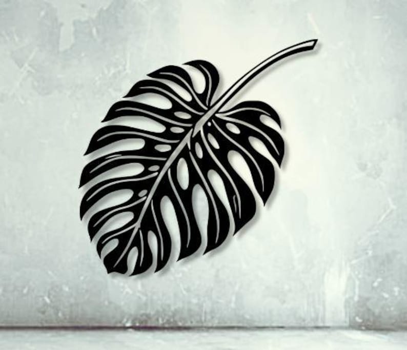 Monstera Leaf Dxf Svg Png Files Monstera Tree Wall Art Cut File for Cnc ...