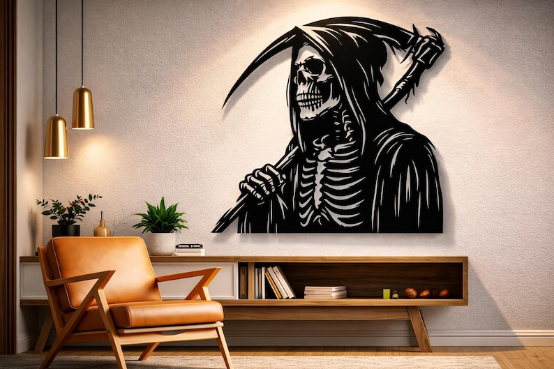 Grim Reaper Svg Dxf Png Files , Wall Art, Horror Skeleton Cut Files - Etsy