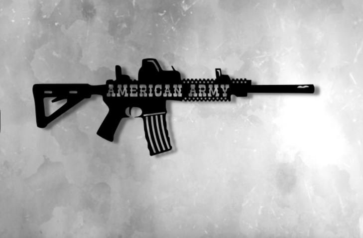 AR 15 American Army Metal Svg Dxf Png Files for Cnc Plasma Laser Cricut ...