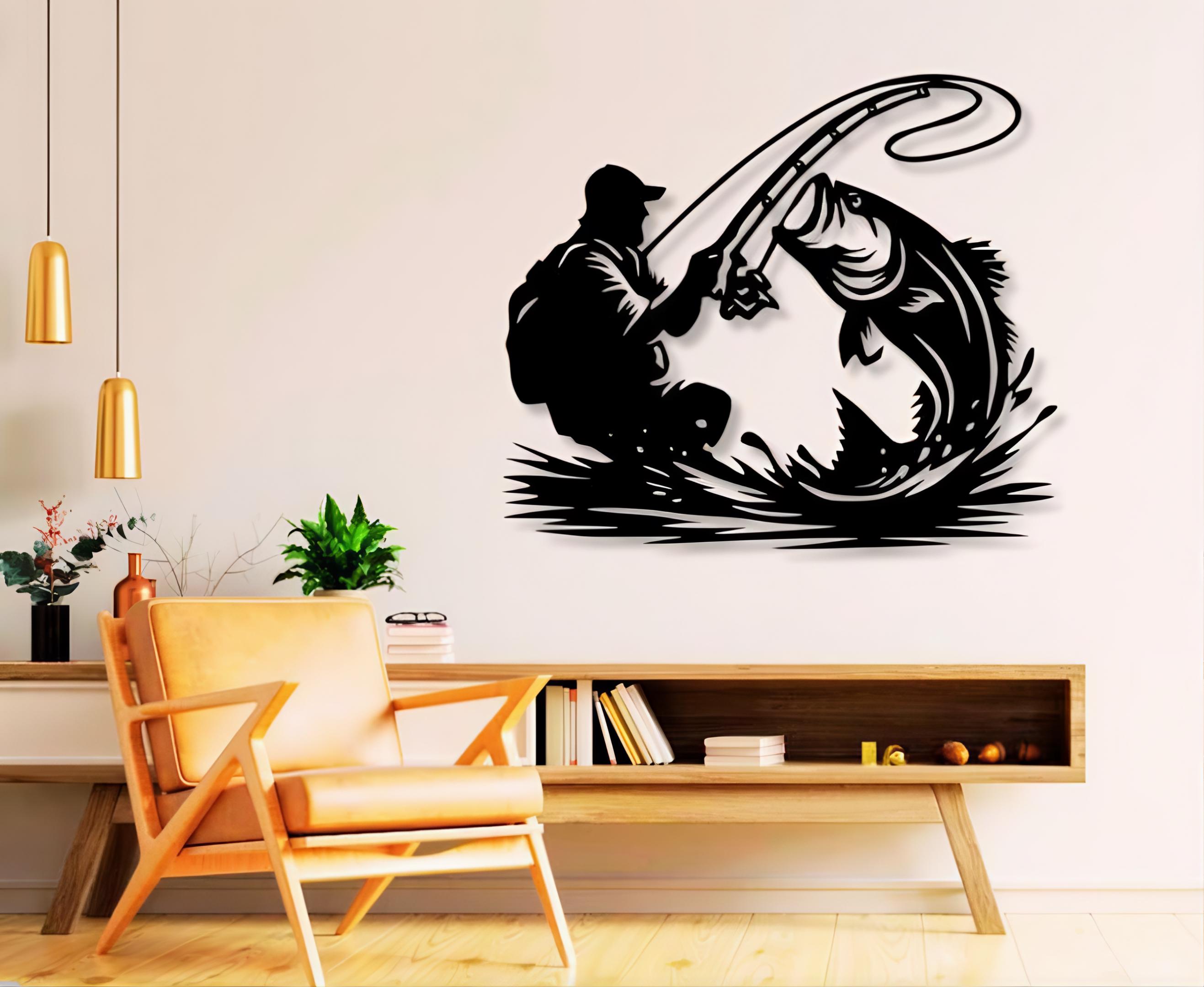 Fisherman Dxf Svg Png Files Plasma Cut Files Vector Wall Art For Cnc Plasma Laser Cricut Glowforge Xtool
