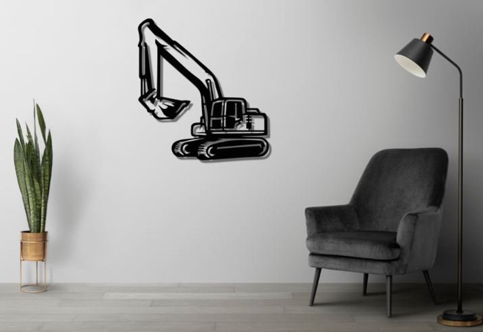 Excavator SVG DXF Files Wall Art Files, CNC Plasma Laser Cut (svg, Dxf ...