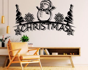 Christmas Snowman Dxf , Svg , Png , Files , Merry , Christmas , Snow , Stars , Tree , New , Year ,Cut , File , For , Cnc , Plasma , Laser