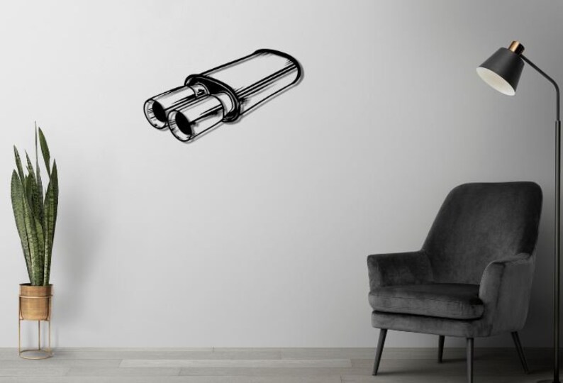 Auto Muffer Dxf Svg Png Files Exhaust Tip Etsy