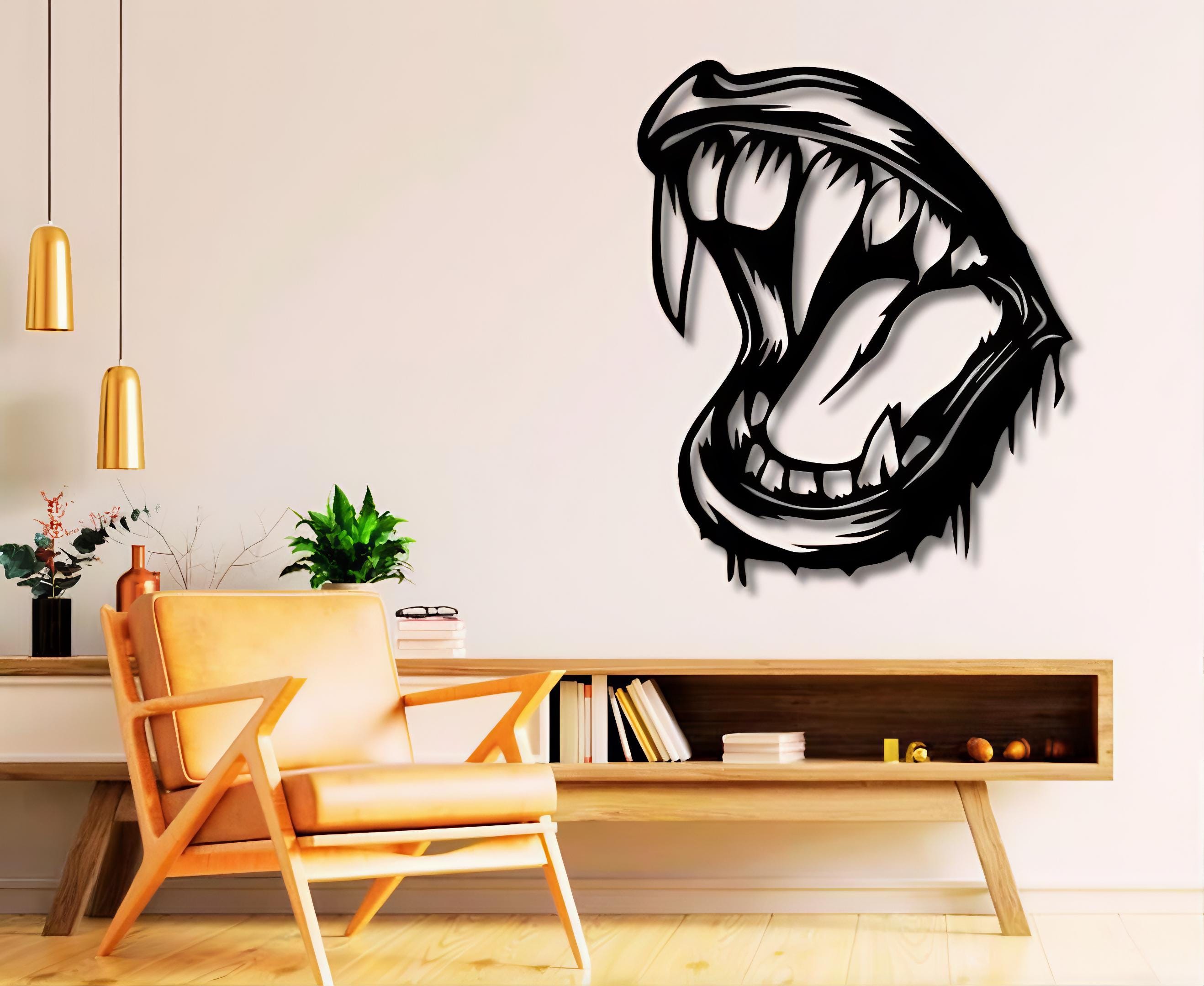 Monster Mouth Metal Wall Art Files, CNC Laser Plasma Cut (svg, Dxf