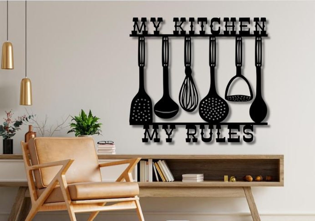 My Kitchen Dxf Svg Png Files Kitchen My Rules - Etsy