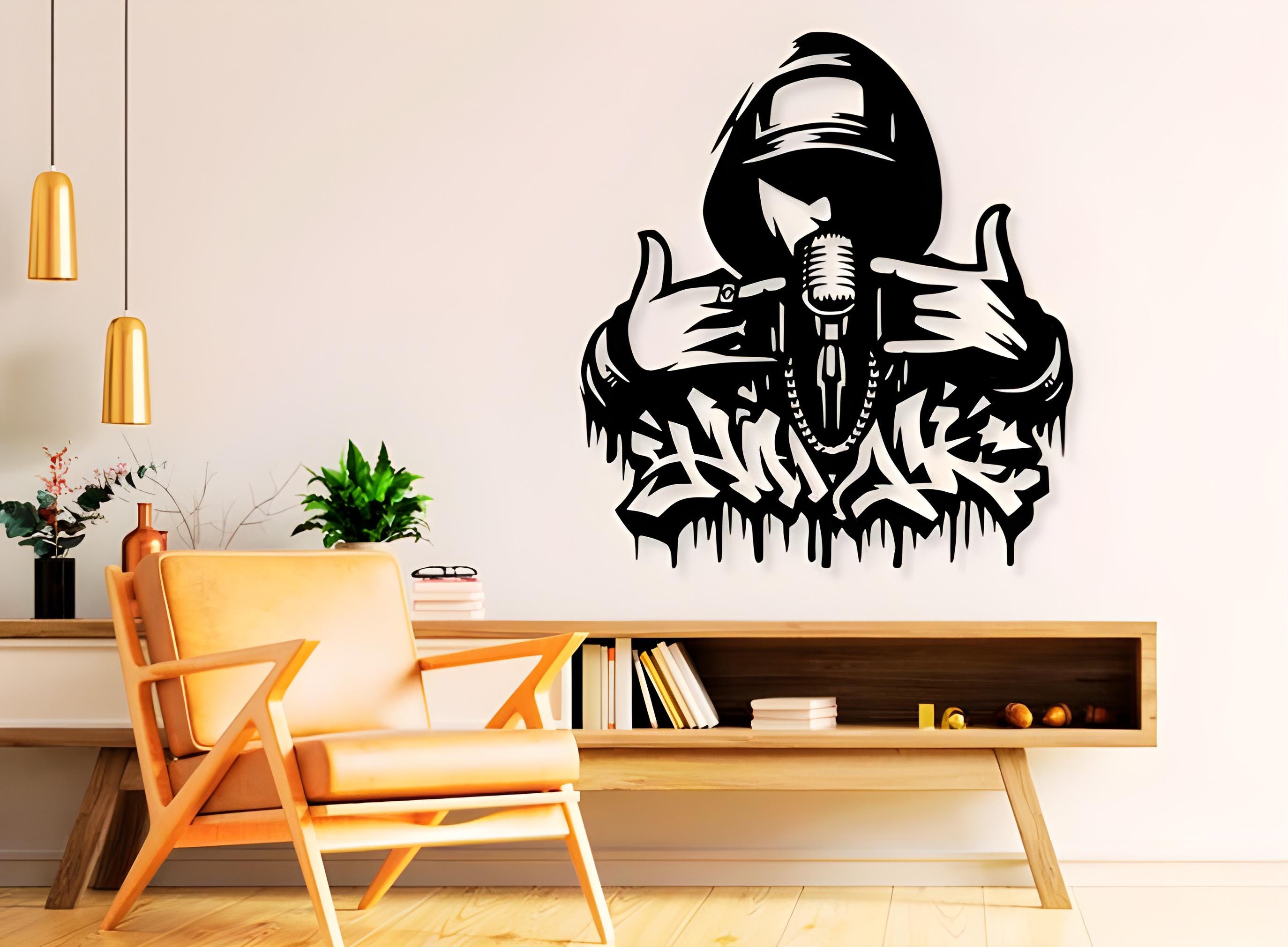 Rap Singer Wall Art, Hip Hop Vector Cut File (SVG, DXF, PNG) - Etsy