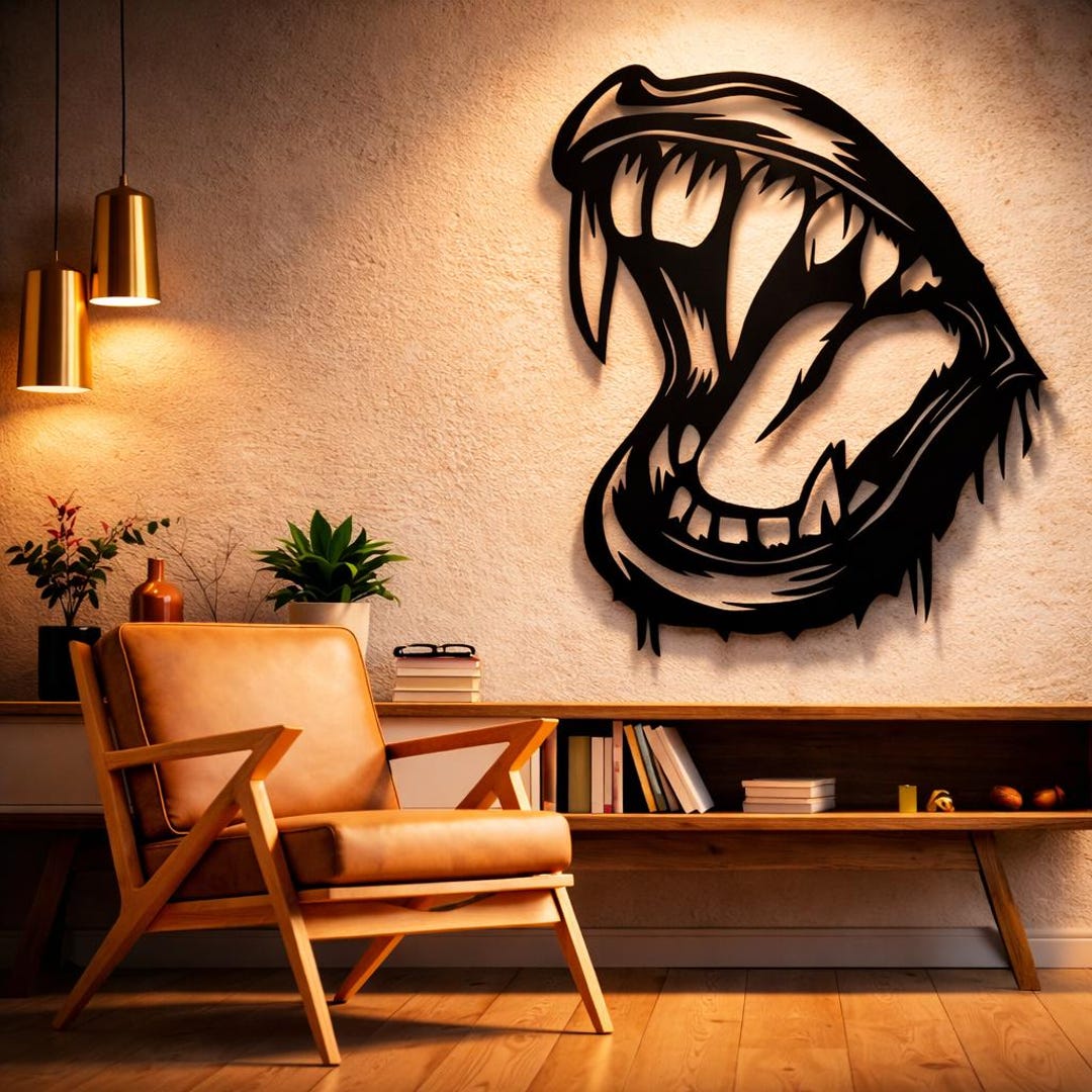 Monster Mouth Metal Wall Art Files, CNC Laser Plasma Cut (svg, Dxf